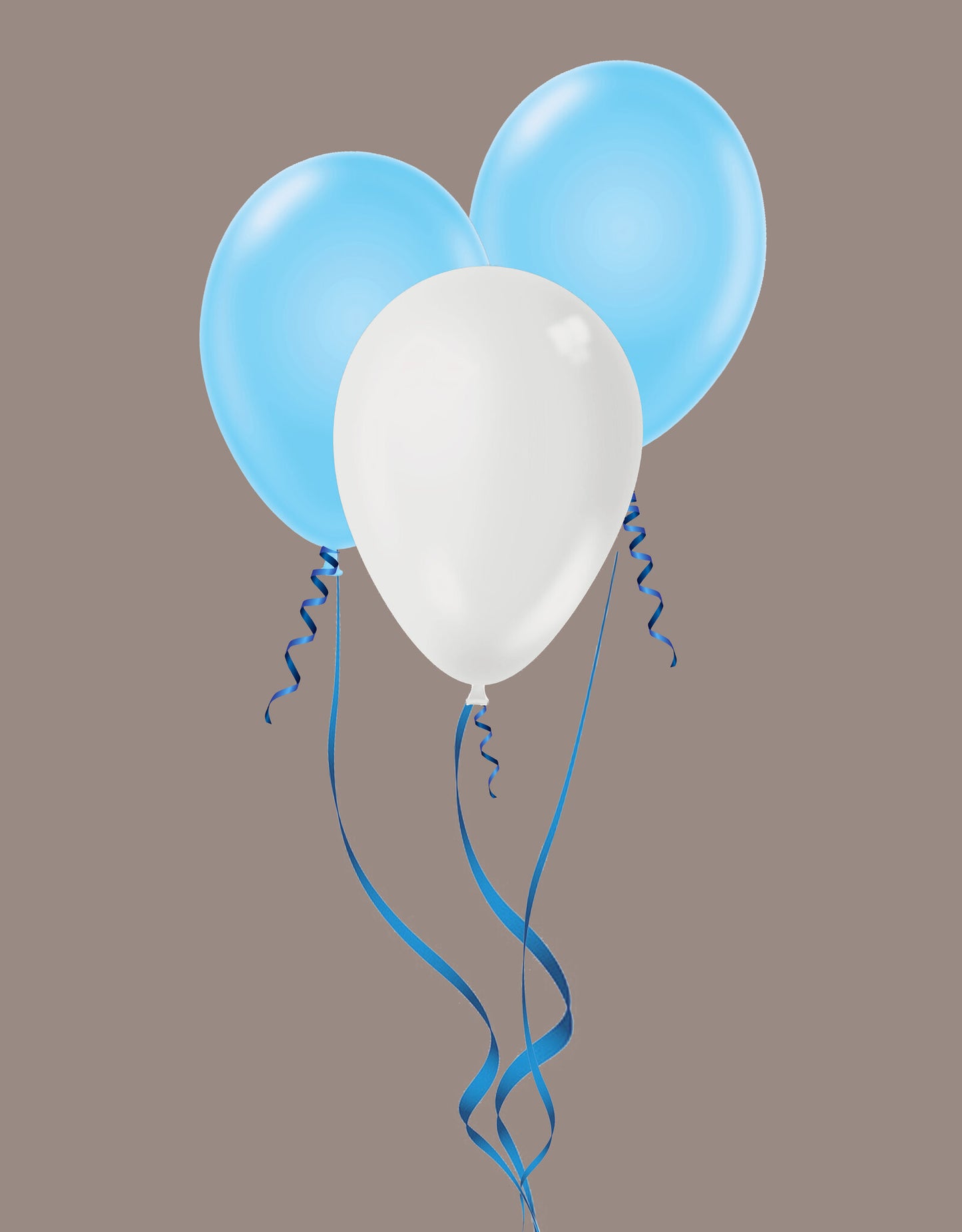 Blue Helium Balloons Set