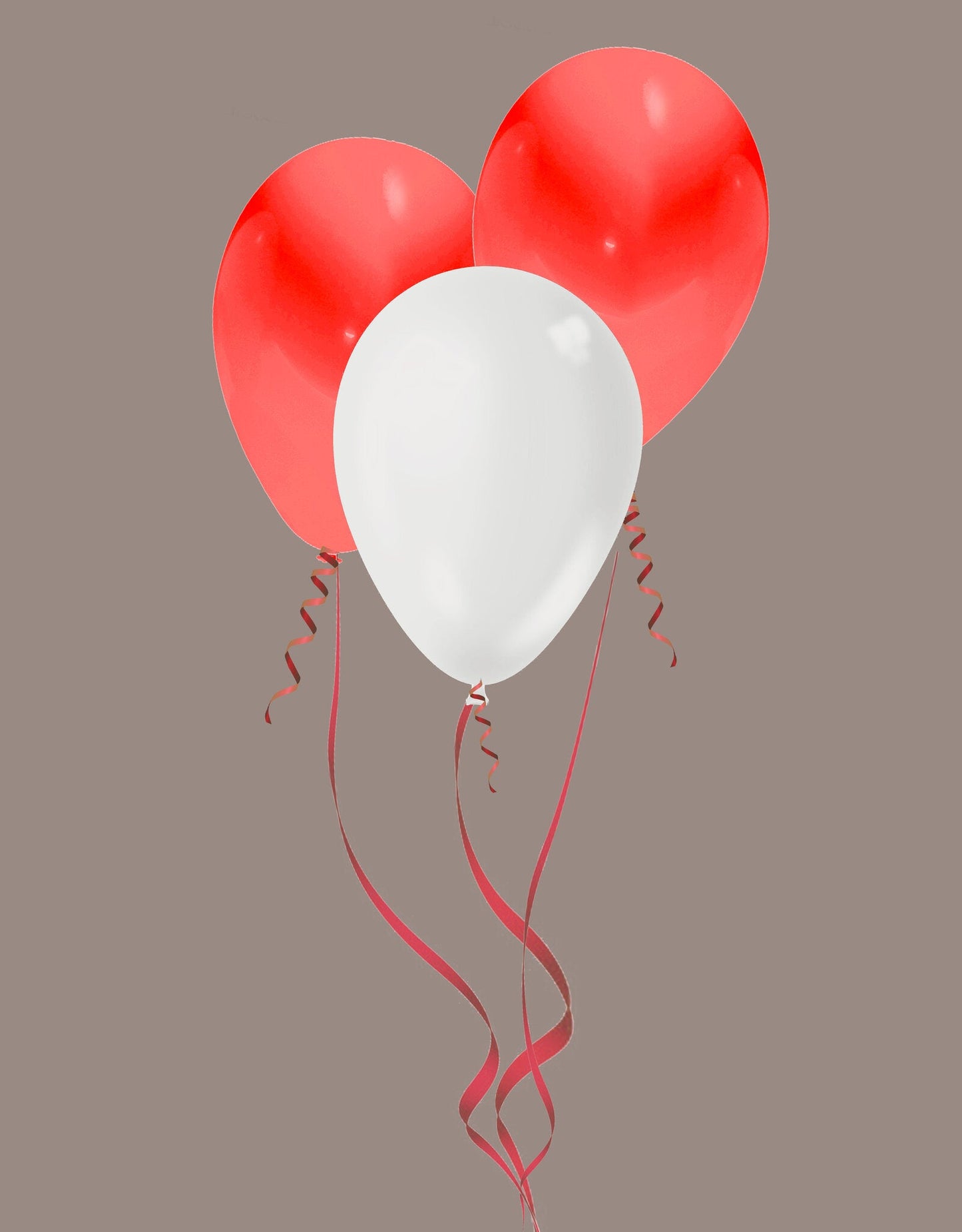 Red Helium Balloons Set